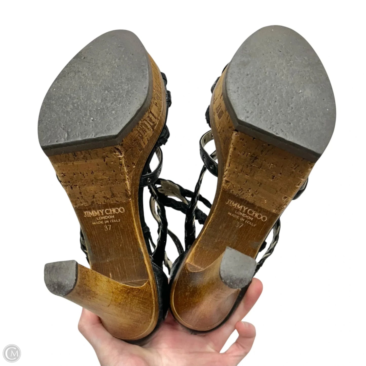 Shoes Luxury Designer By Jimmy Choo In Black, Size: 6.5