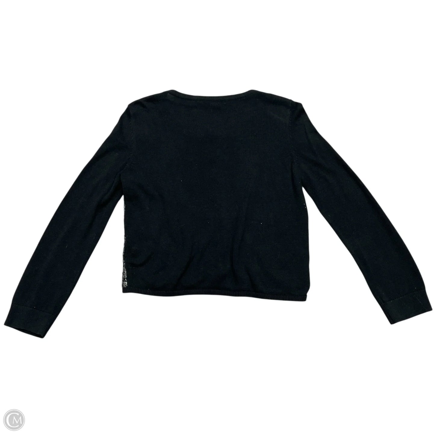 Sweater Cardigan By Knitted And Knotted In Black & Silver, Size: S