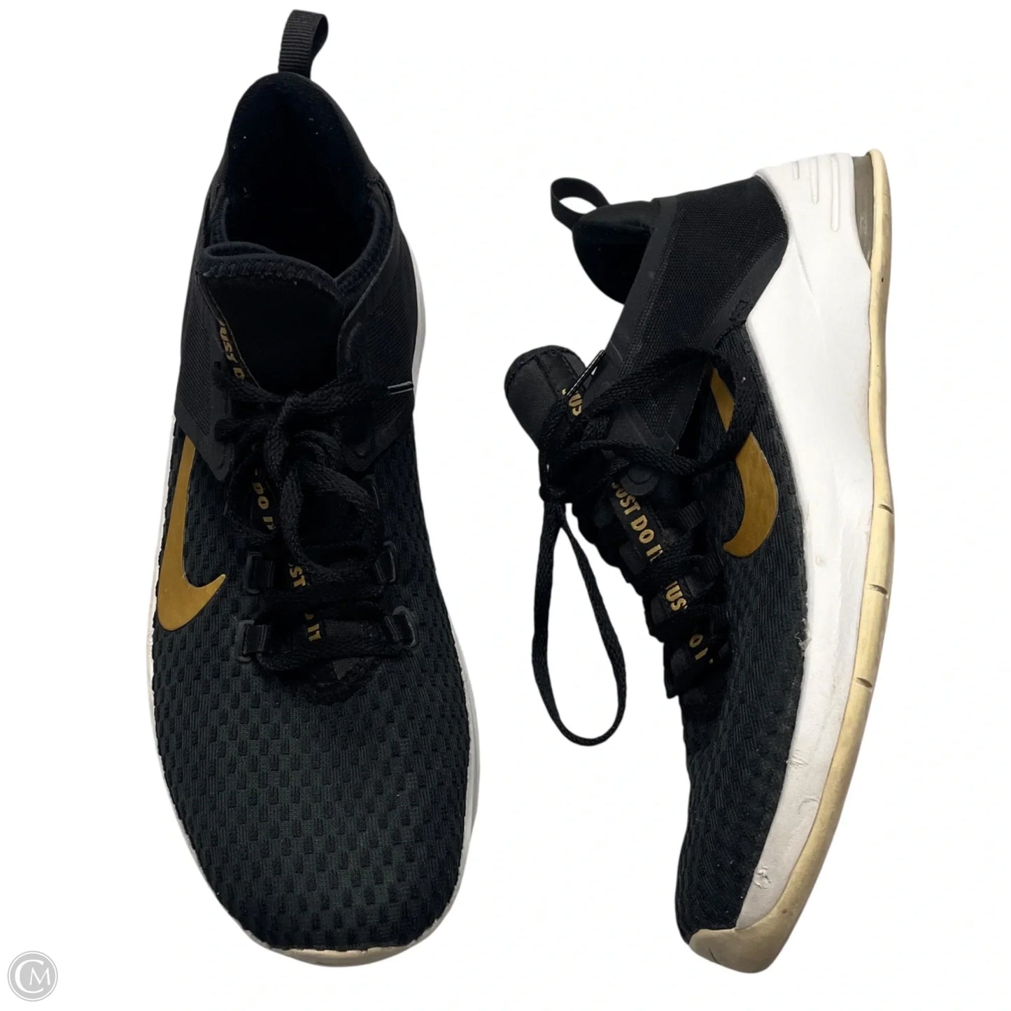 Shoes Athletic By Nike In Black & Gold, Size: 8.5