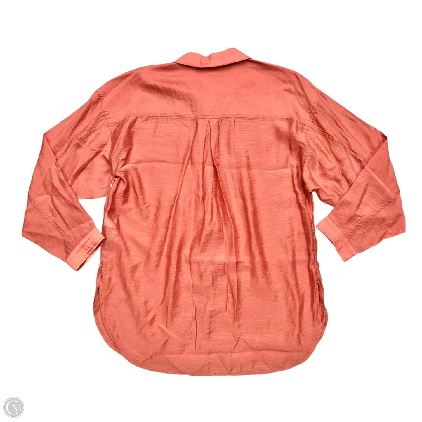 Blouse Long Sleeve By Anthropologie In Peach, Size: M