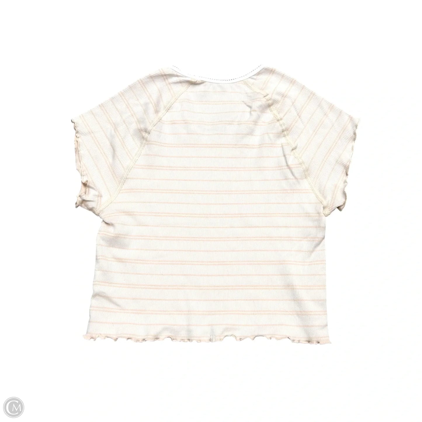 Top Short Sleeve By Anthropologie In Peach, Size: S