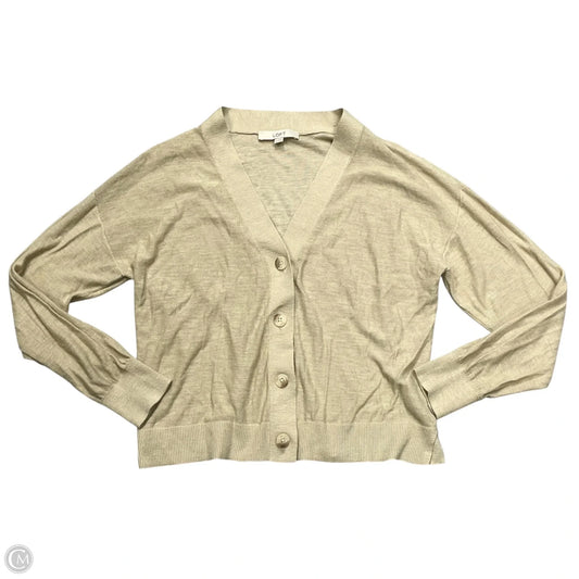 Sweater Cardigan By Loft In Tan, Size: S