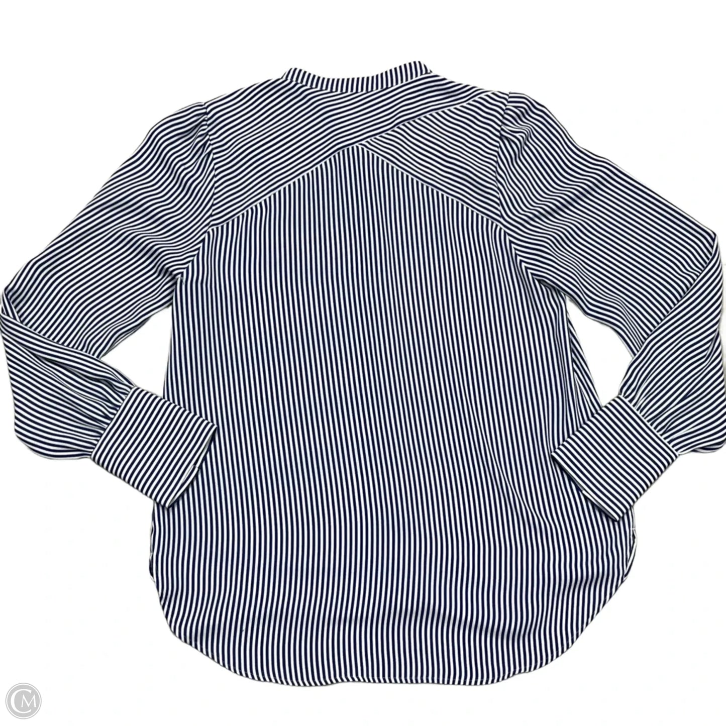 Top Long Sleeve By Loft In Blue & White, Size: S