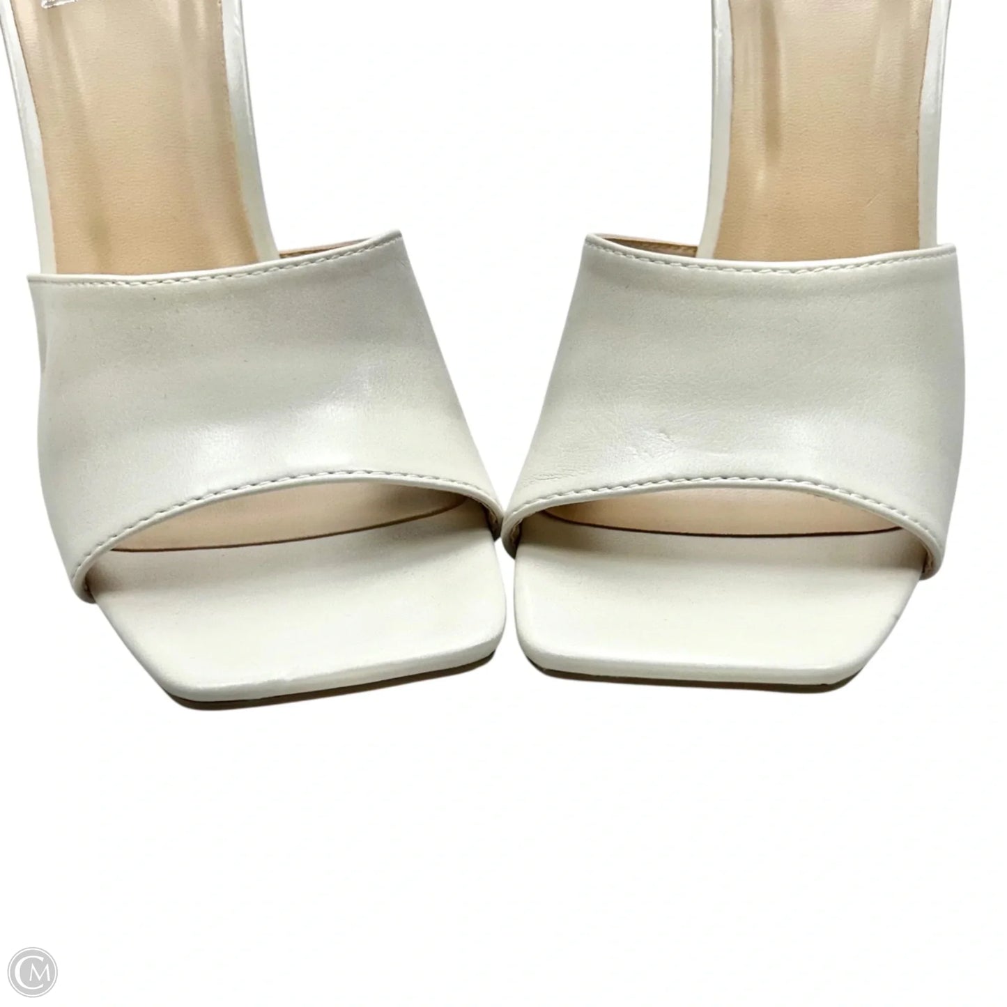 Sandals Heels Block By Delicious In White, Size: 6.5