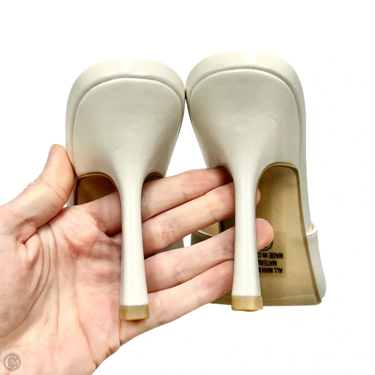 Sandals Heels Block By Delicious In White, Size: 6.5