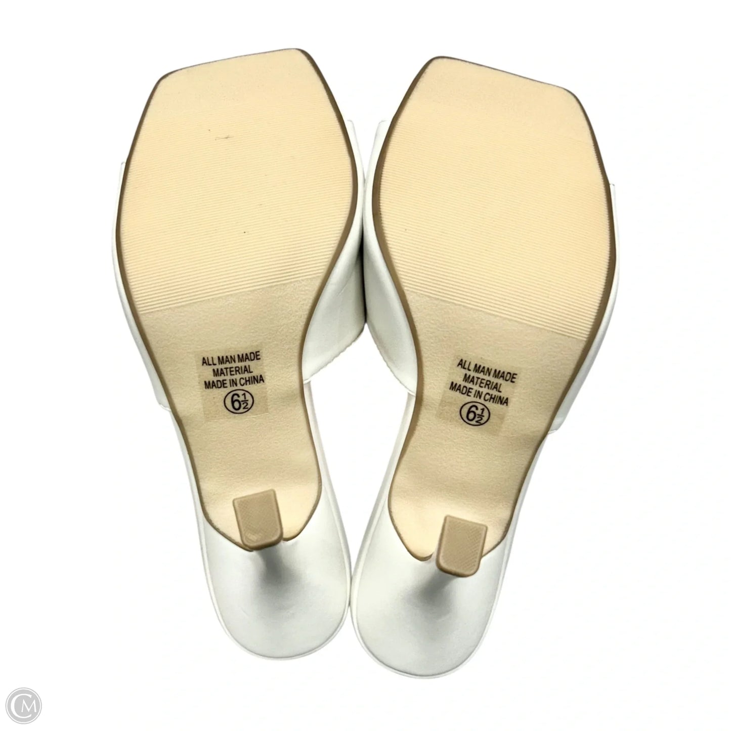 Sandals Heels Block By Delicious In White, Size: 6.5