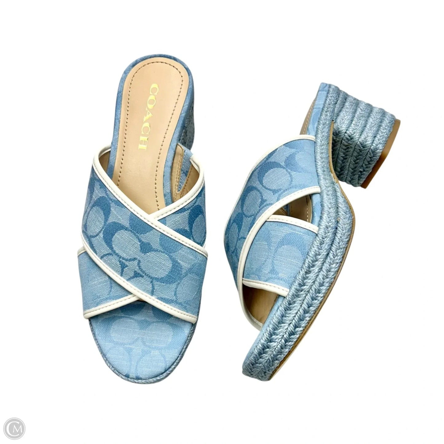 Sandals Designer By Coach In Blue, Size: 7.5