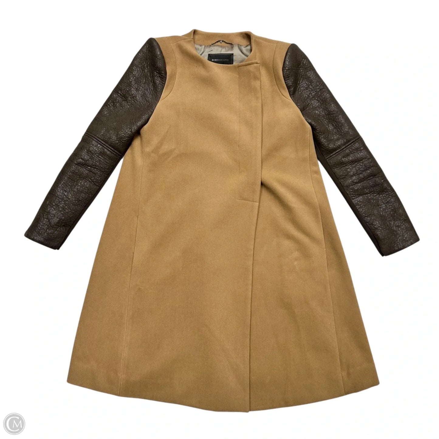 Coat Peacoat By Bcbgmaxazria In Brown & Tan, Size: M