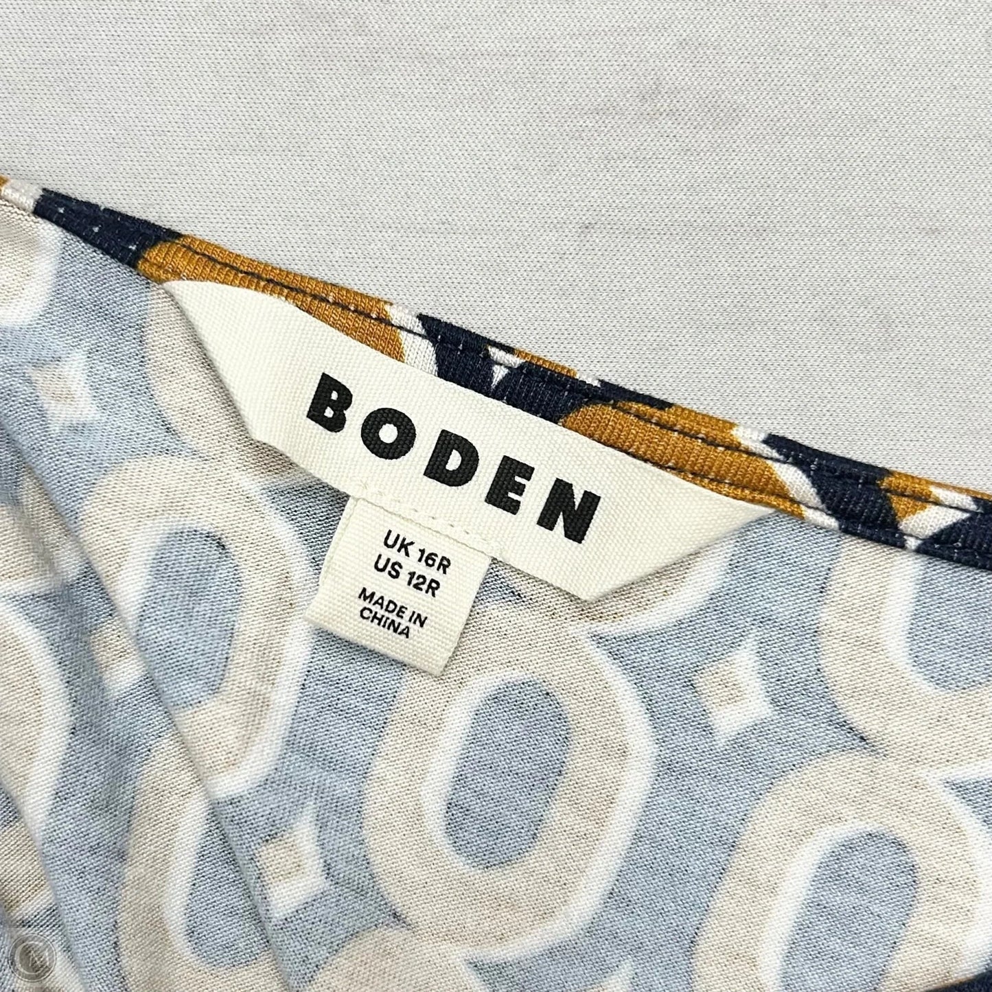 Dress Casual Midi By Boden In Blue & Yellow, Size: L