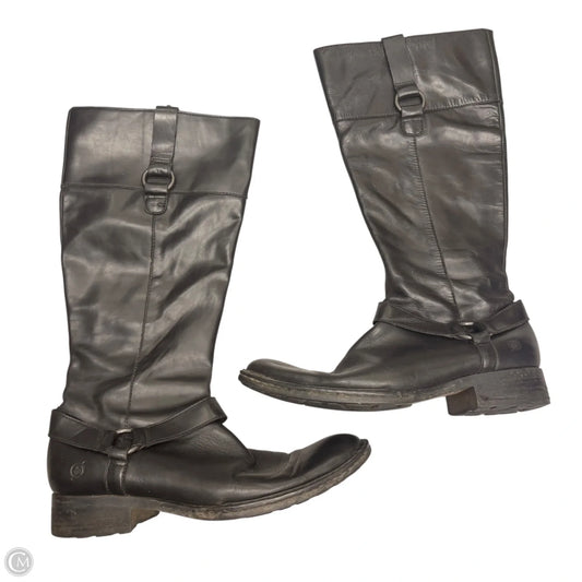 Boots Knee Heels By Born In Black, Size: 8.5