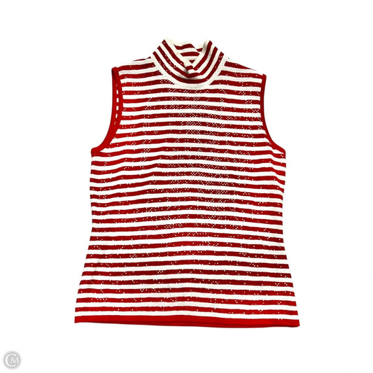 Top Sleeveless Luxury Designer By St John Collection In Red & White, Size: S