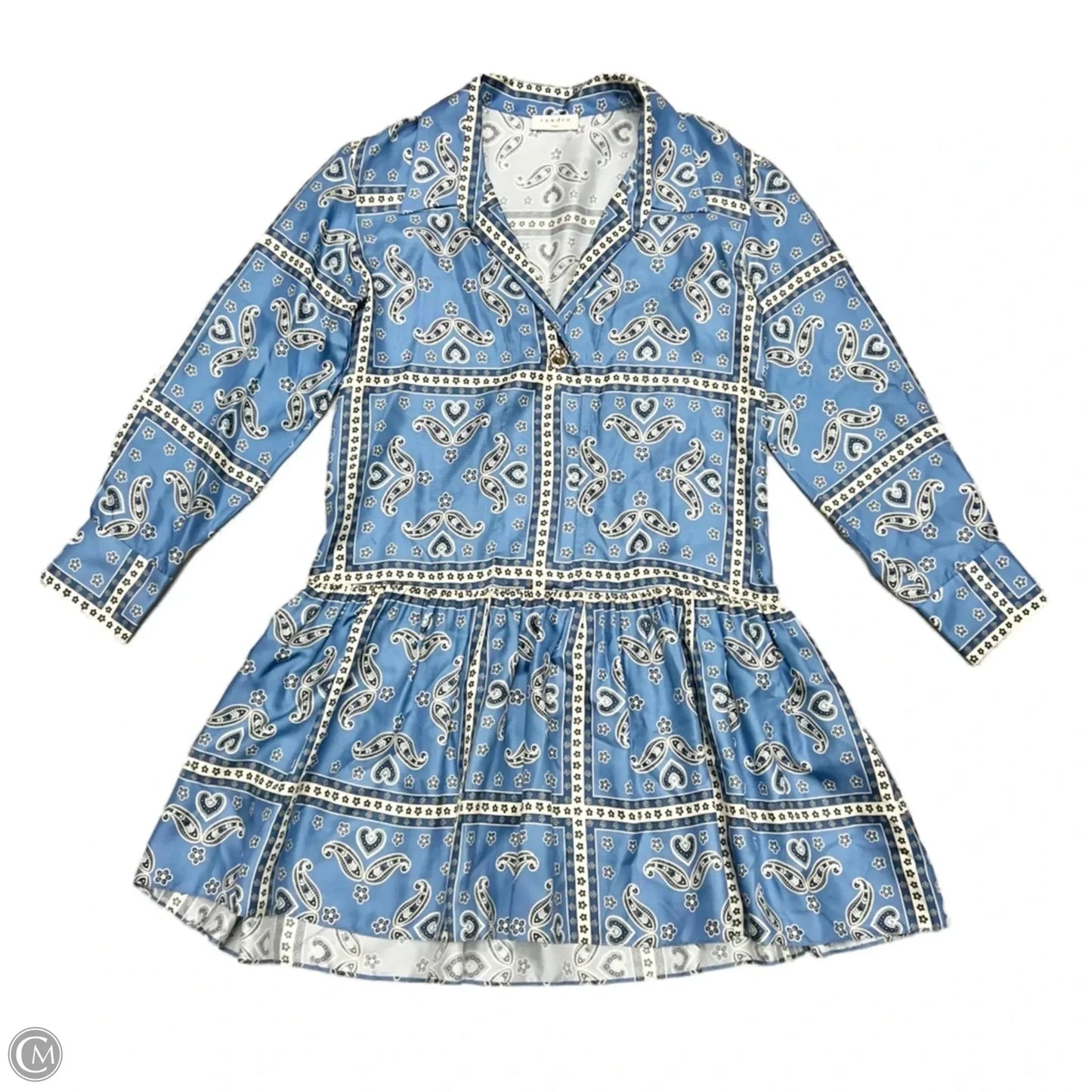 Dress Designer By Sandro In Blue & White, Size: S