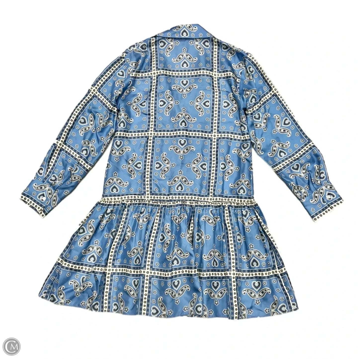 Dress Designer By Sandro In Blue & White, Size: S