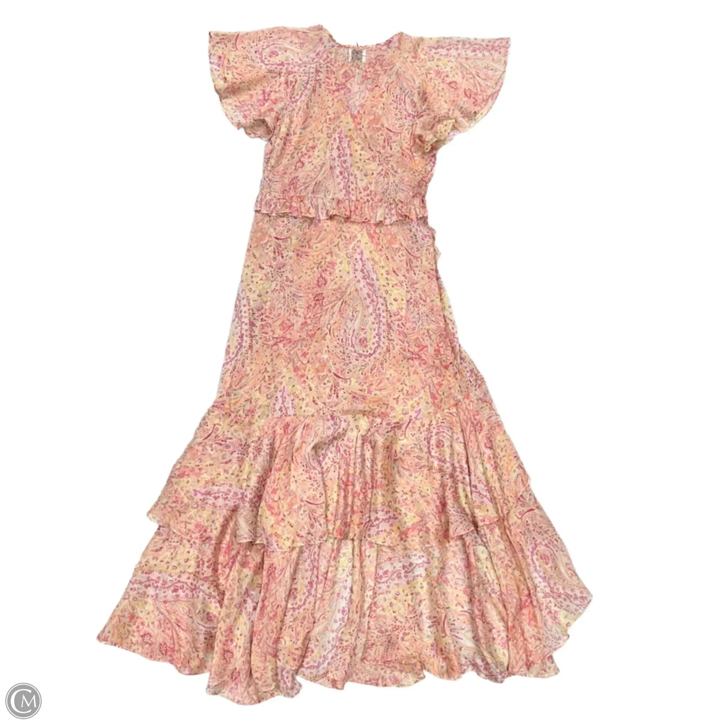 Dress Designer By Misa In Pink & Yellow, Size: S