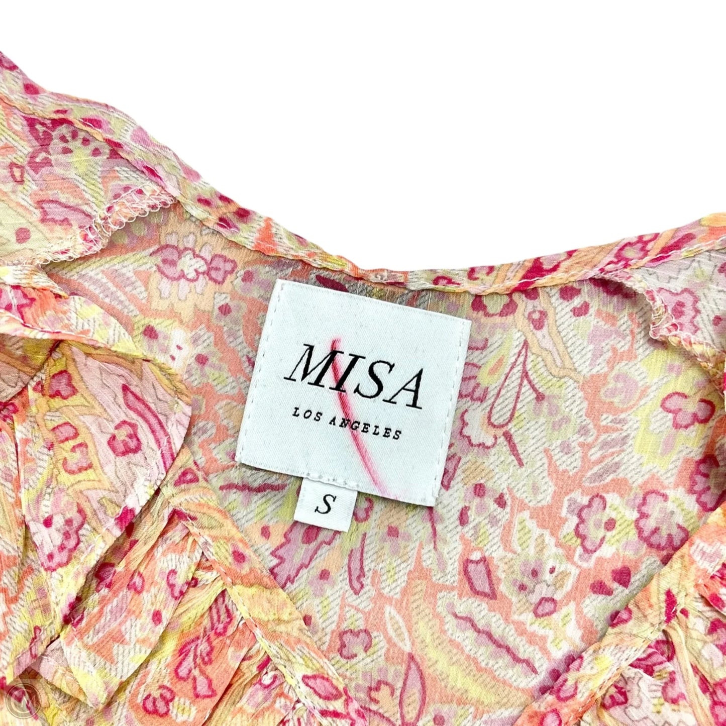 Dress Designer By Misa In Pink & Yellow, Size: S