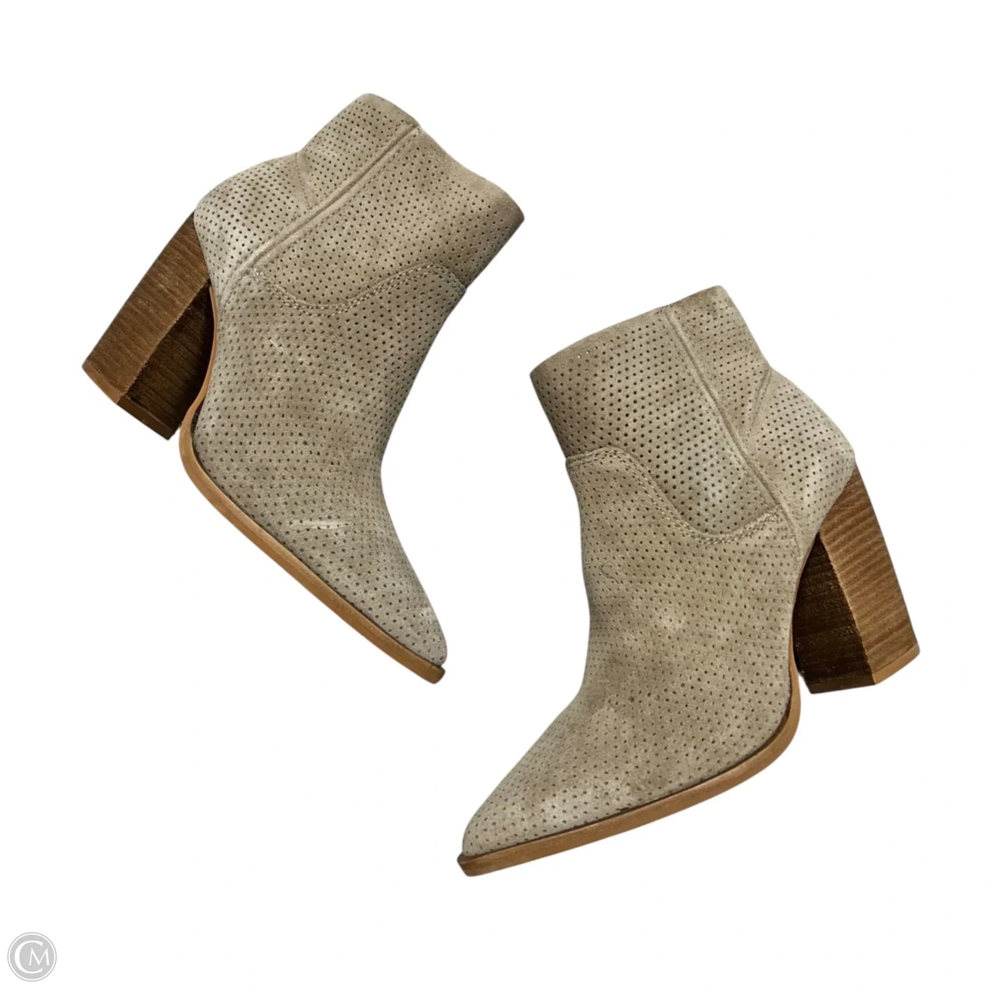 Boots Ankle Heels By Vince Camuto In Beige, Size: 8