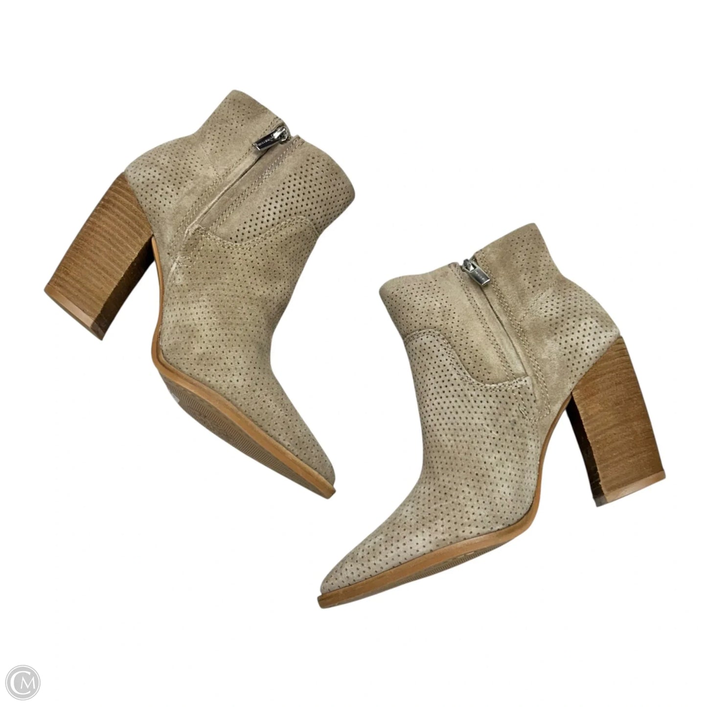 Boots Ankle Heels By Vince Camuto In Beige, Size: 8