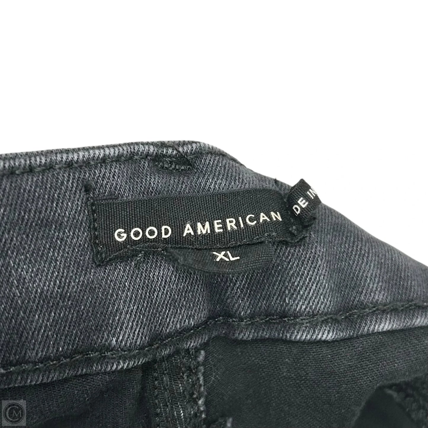 Jeans Wide Leg By Good American In Black Denim, Size: Xl