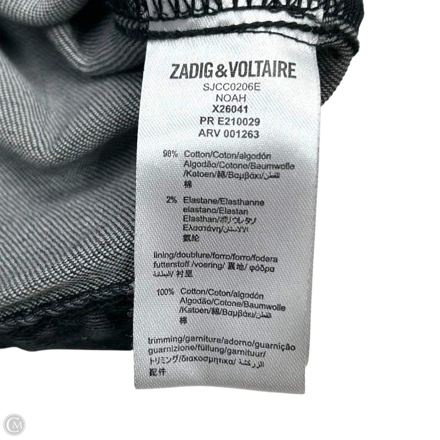 Jacket Denim By Zadig And Voltaire In Black Denim, Size: S