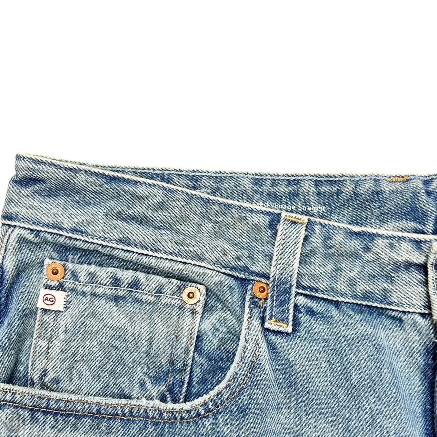 Jeans Straight By Ag Jeans In Blue Denim, Size: 10