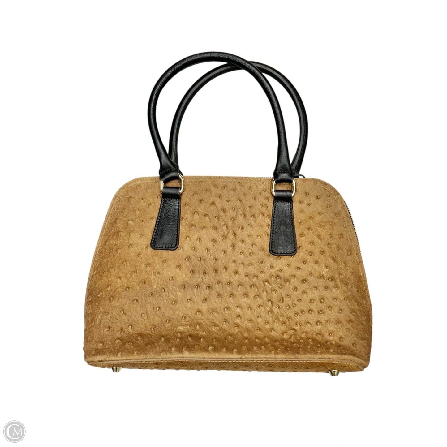 Handbag Leather By Valentina, Size: Medium