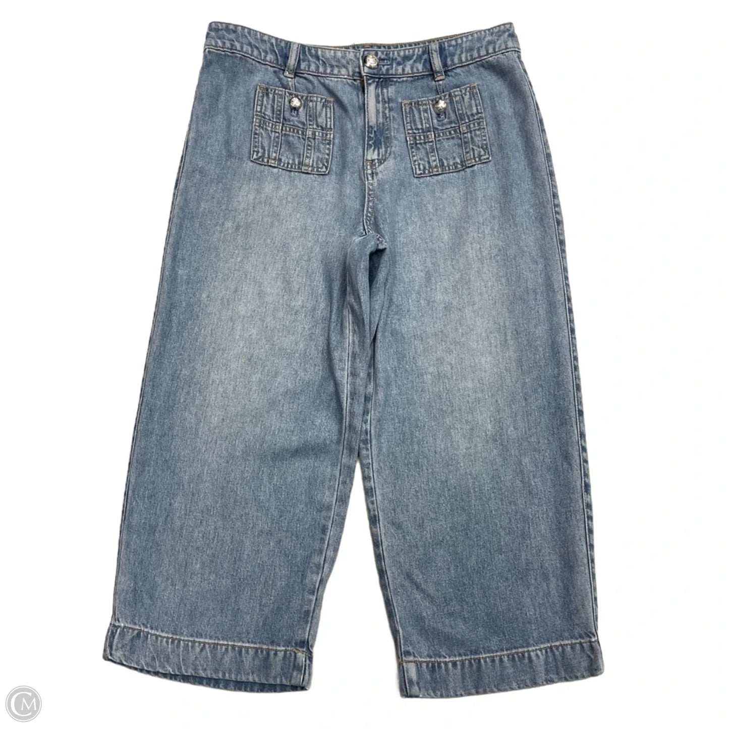 Jeans Cropped By Talbots In Blue Denim, Size: 8p