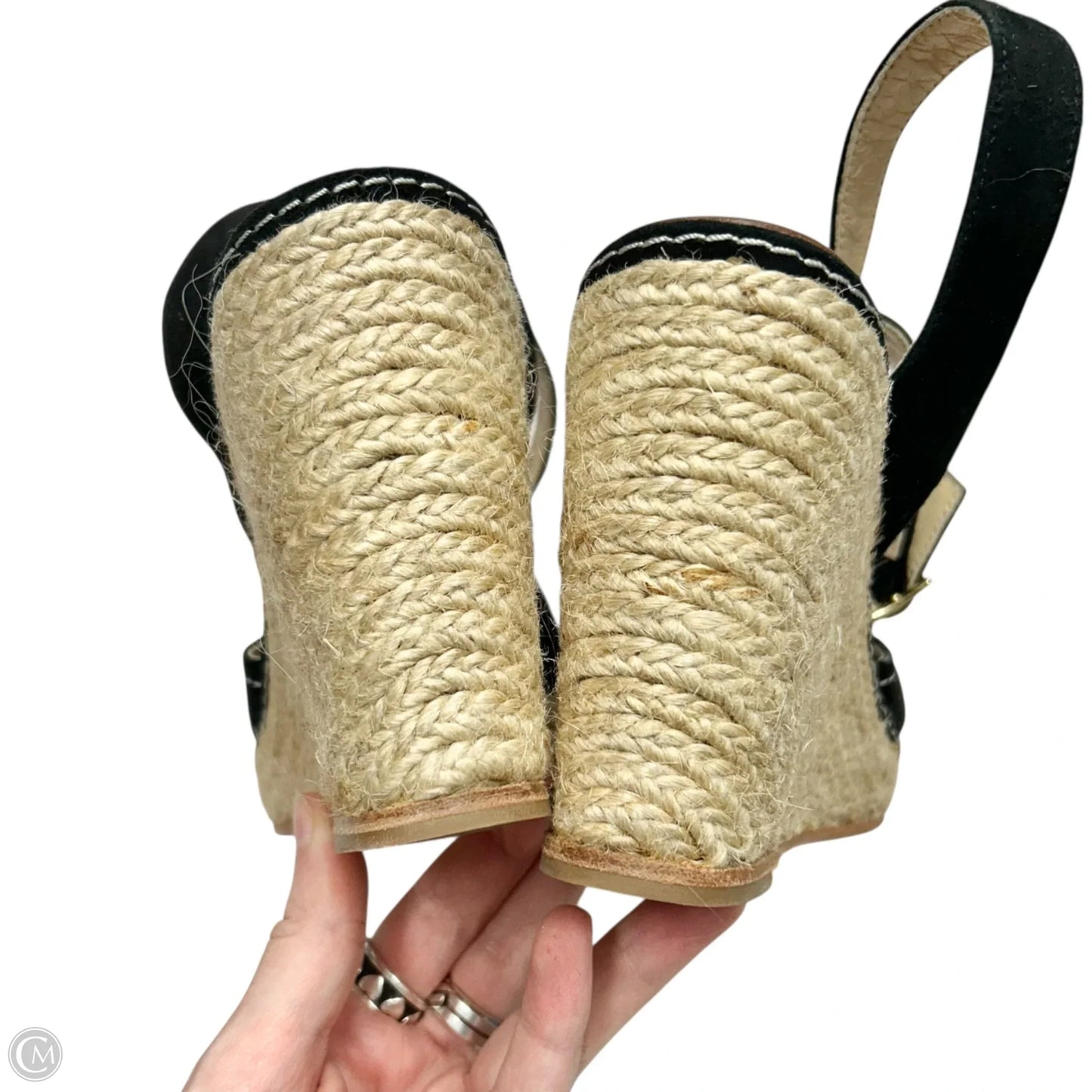 Sandals Designer By Kate Spade In Black & Cream, Size: 6.5