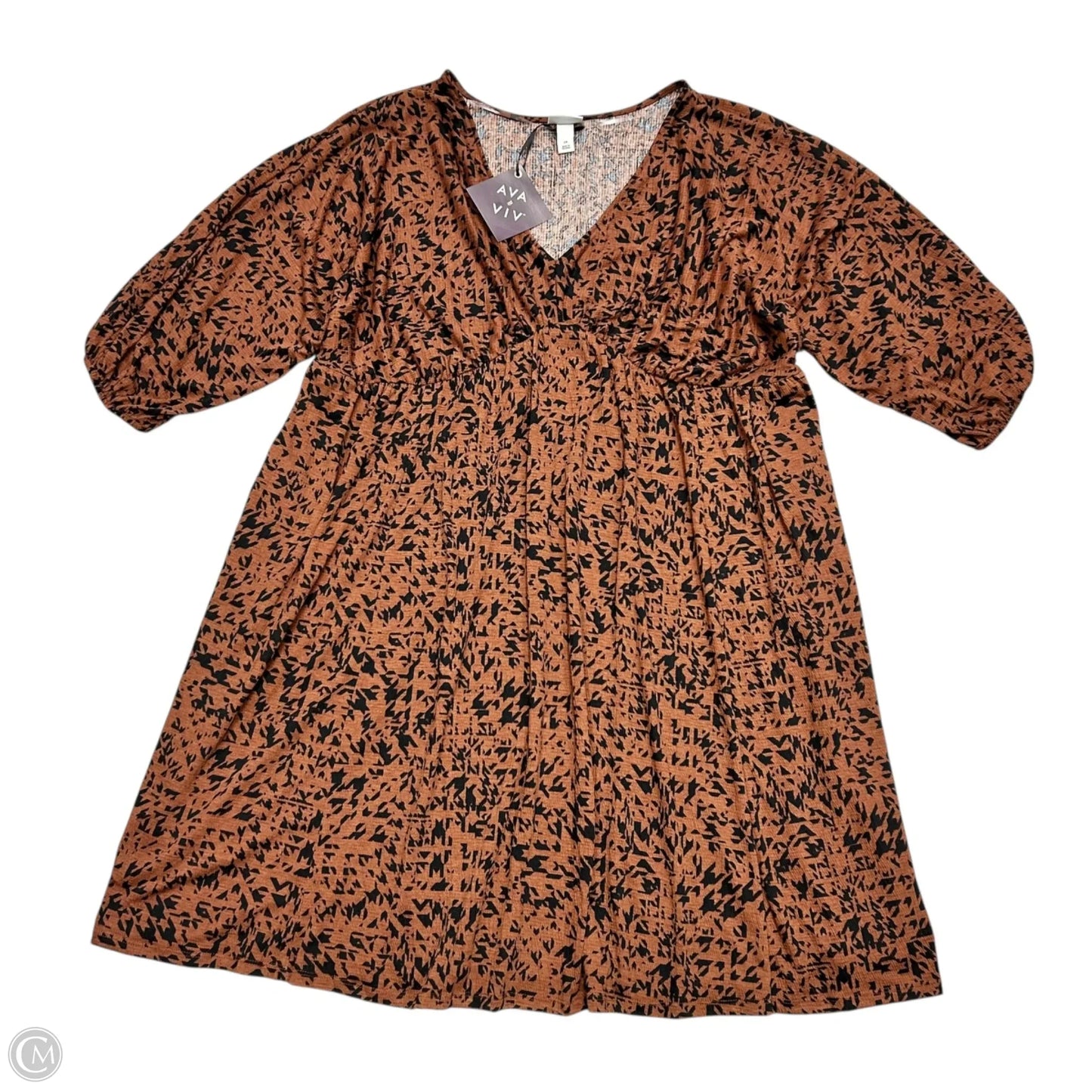 Dress Casual Short By Ava & Viv In Black & Brown, Size: 3x