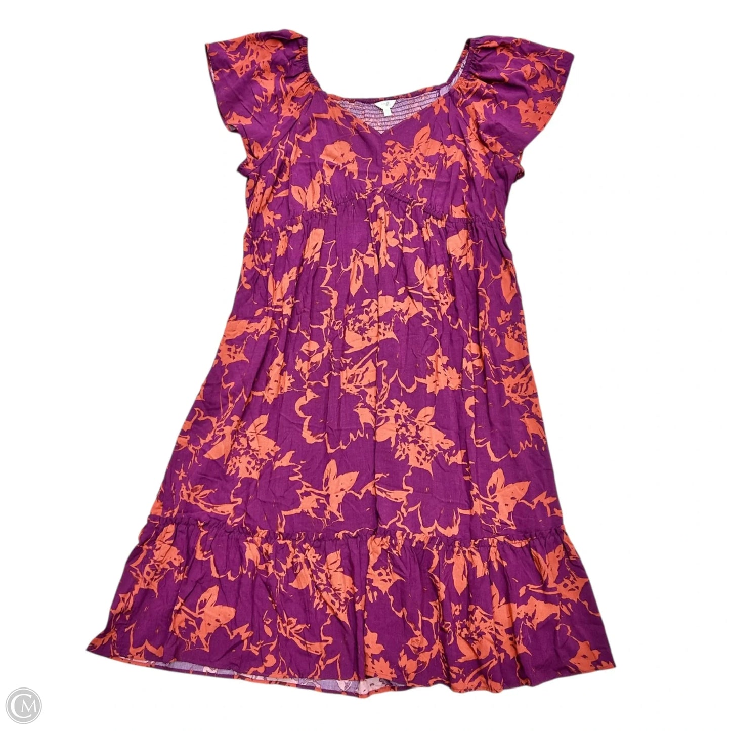 Dress Casual Midi By Terra & Sky In Orange & Purple, Size: 3x