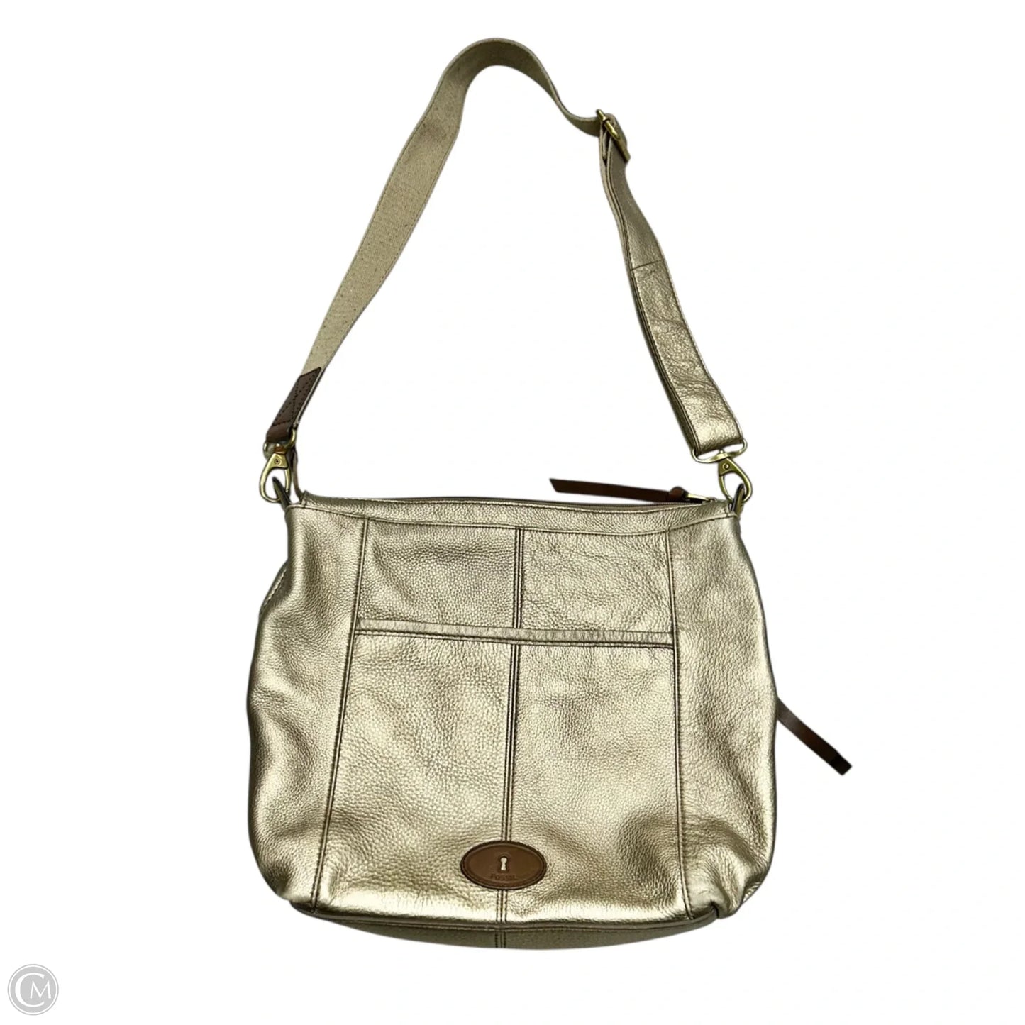 Crossbody Leather By Fossil, Size: Large