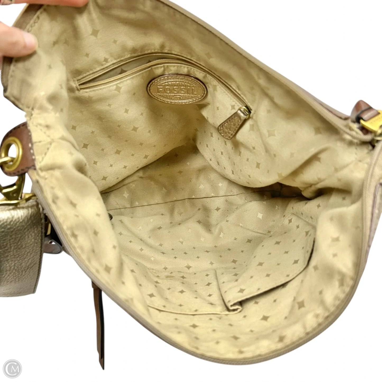 Crossbody Leather By Fossil, Size: Large