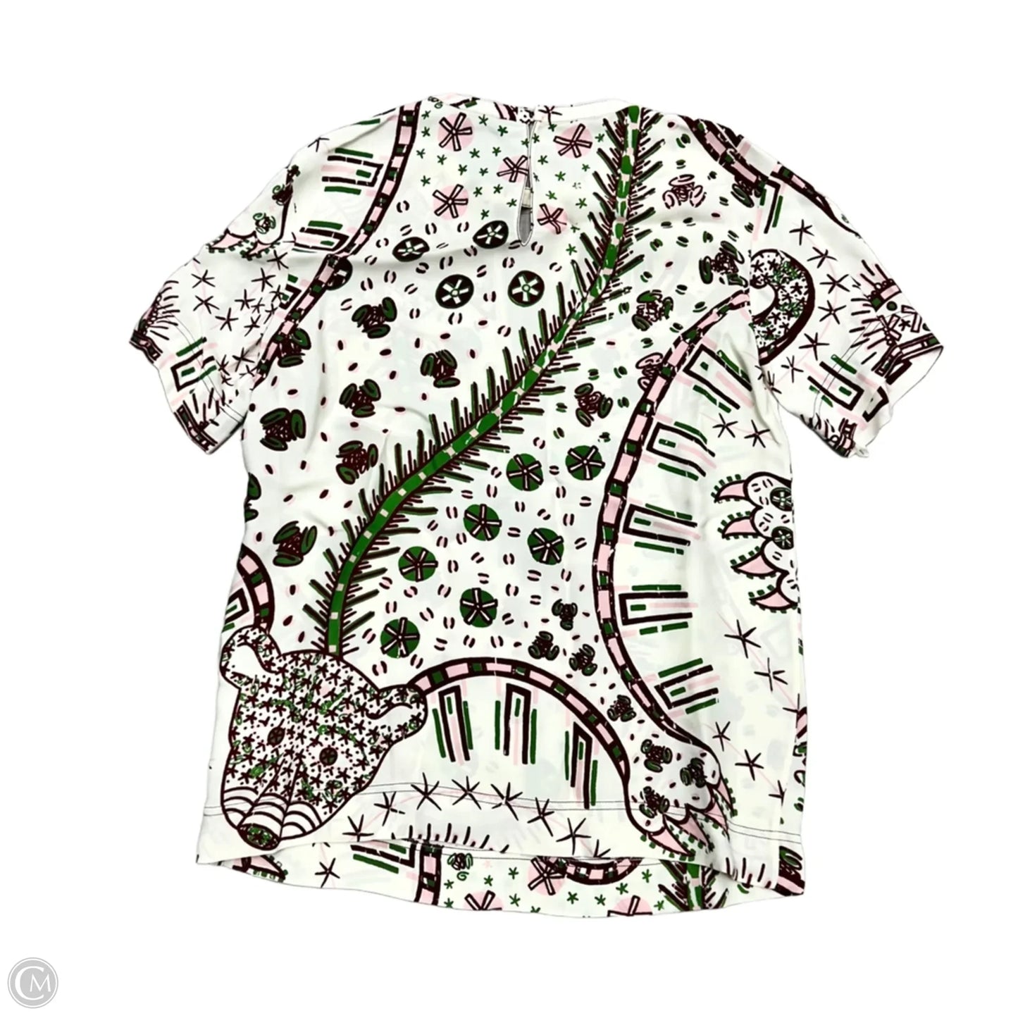 Top Short Sleeve Luxury Designer By Valentino-garavani In Pink & White, Size: S