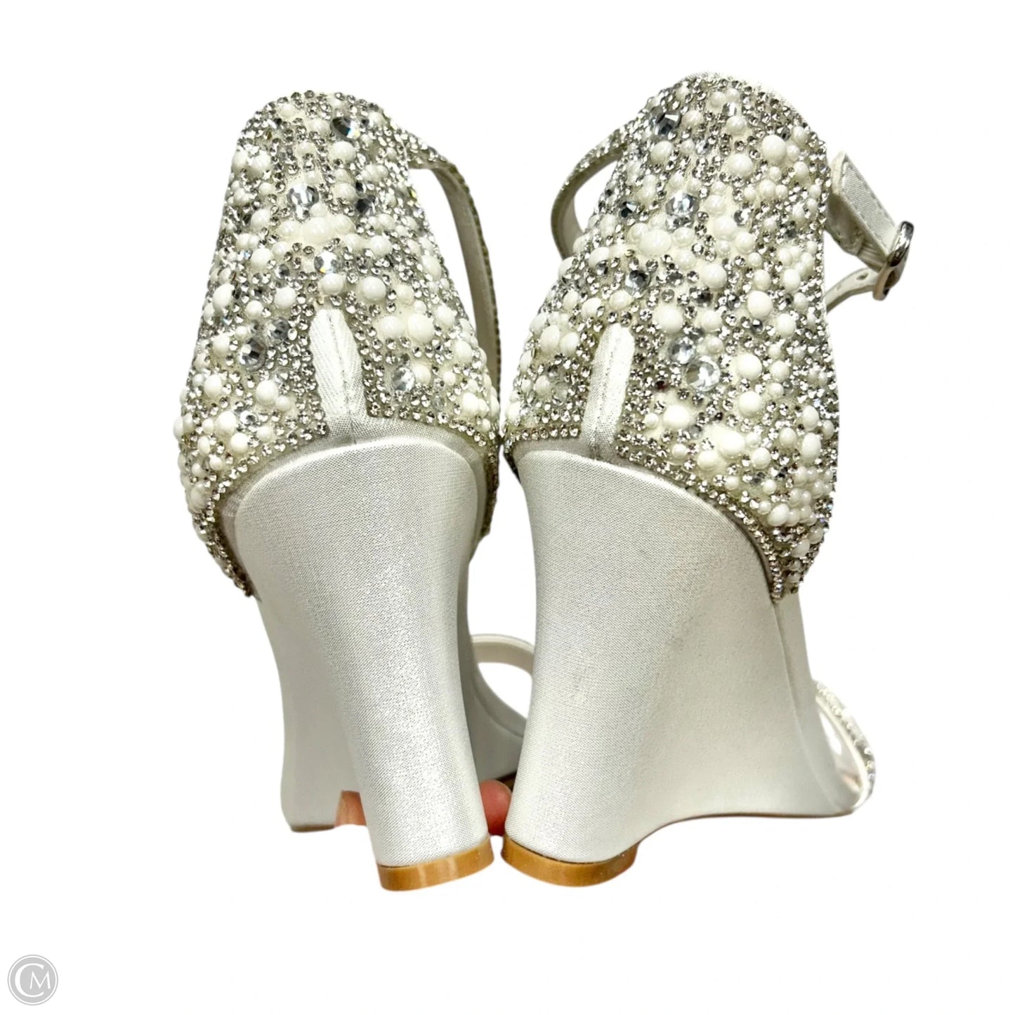 Sandals Heels Wedge By De Blossom In White, Size: 8.5