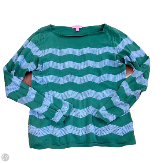 Top Long Sleeve Designer By Lilly Pulitzer In Blue & Green, Size: L