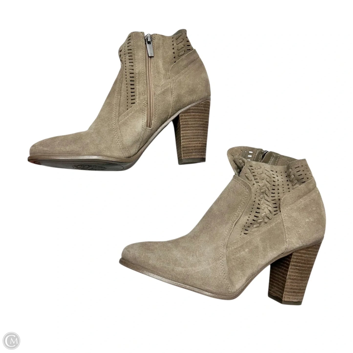 Boots Ankle Heels By Vince Camuto In Taupe, Size: 9.5