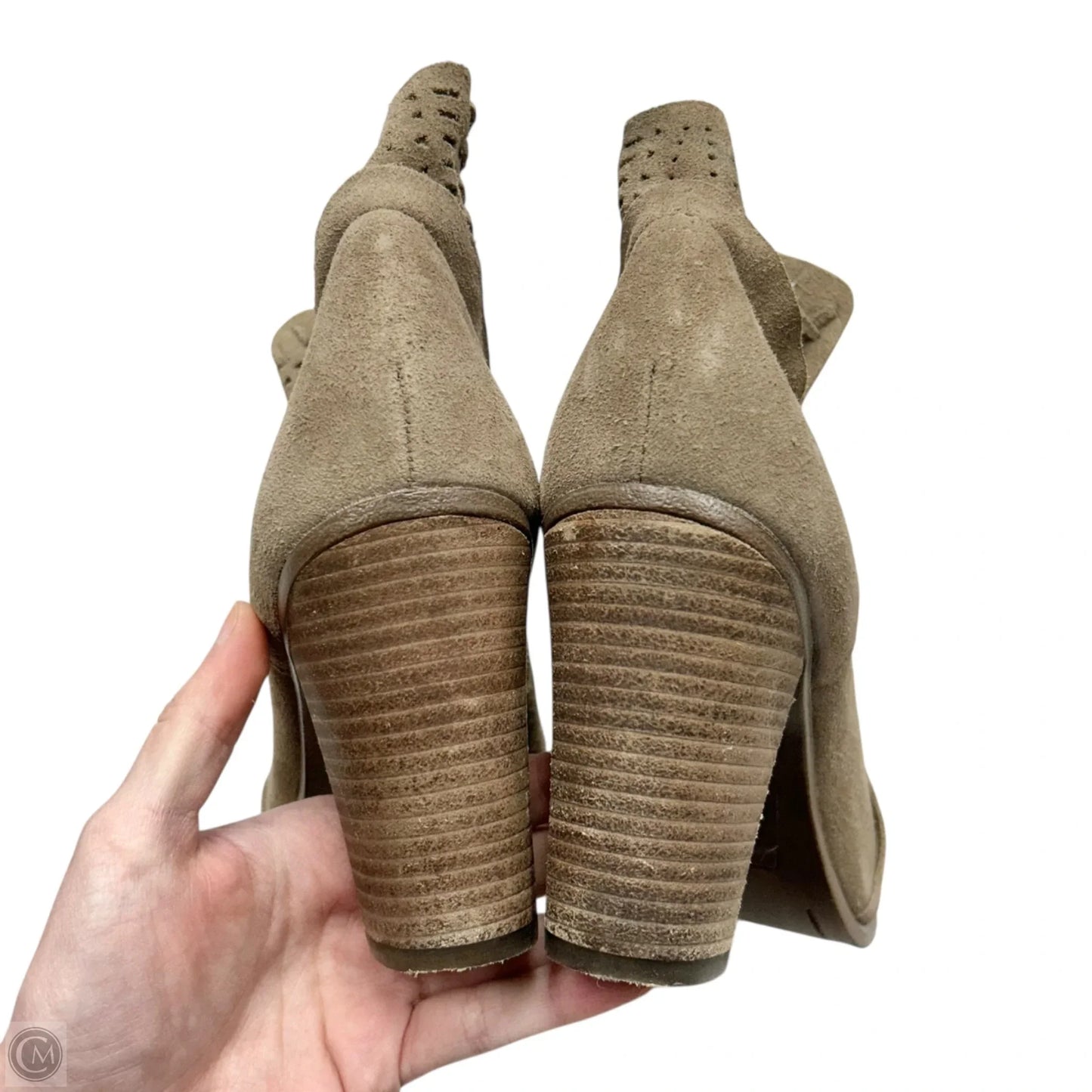 Boots Ankle Heels By Vince Camuto In Taupe, Size: 9.5