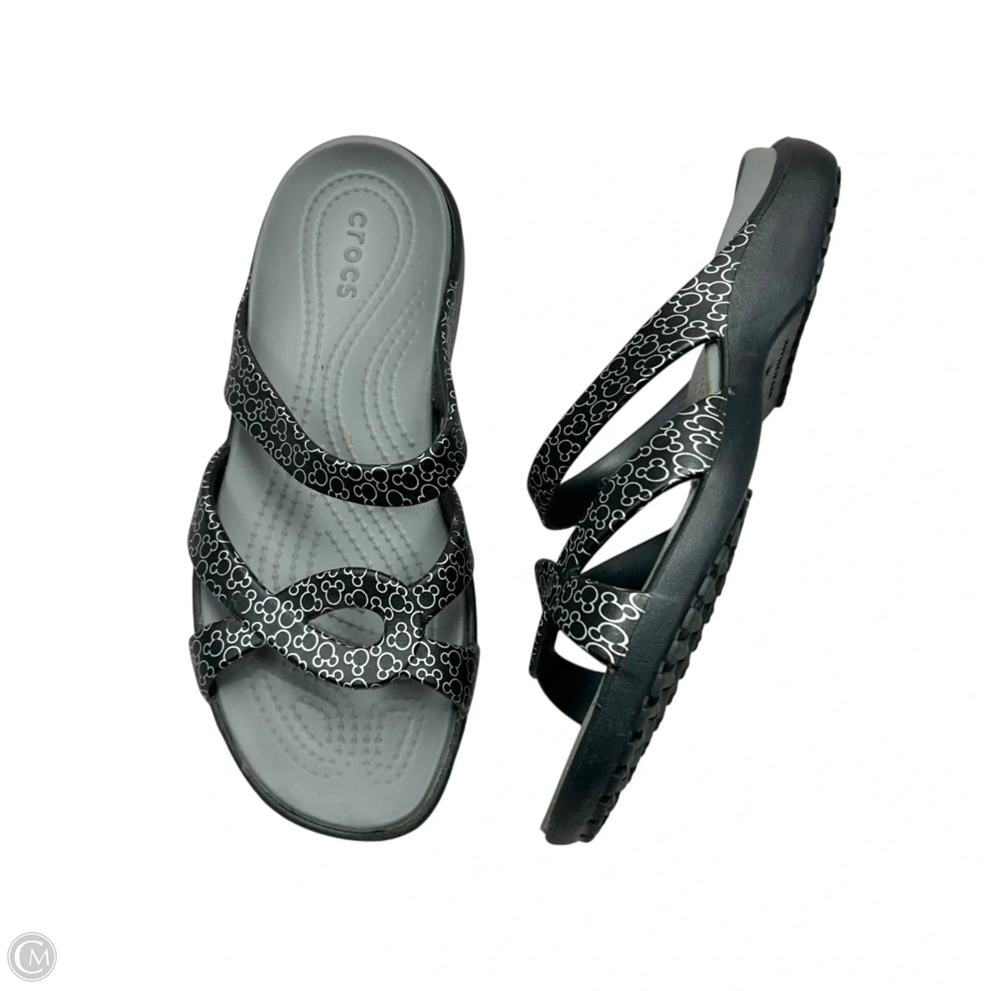 Sandals Flats By Crocs In Black, Size: 7