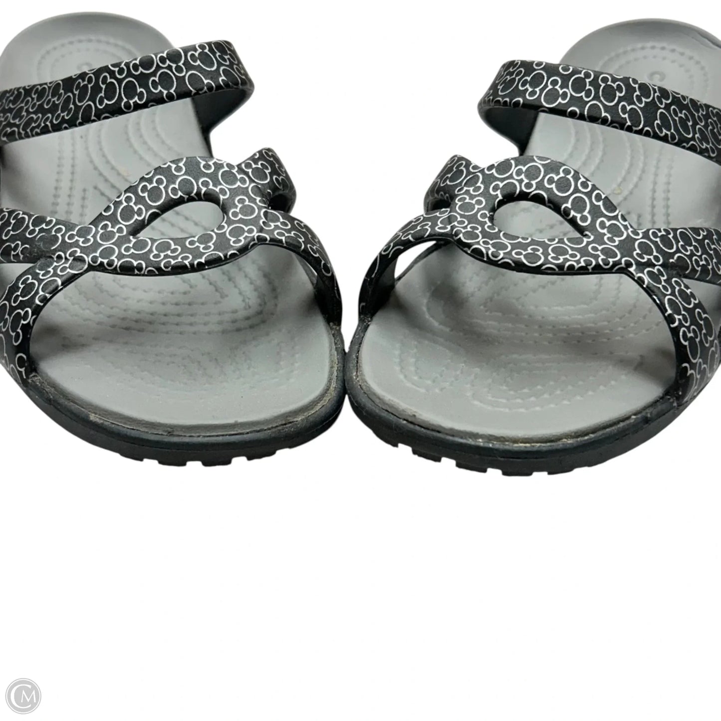 Sandals Flats By Crocs In Black, Size: 7