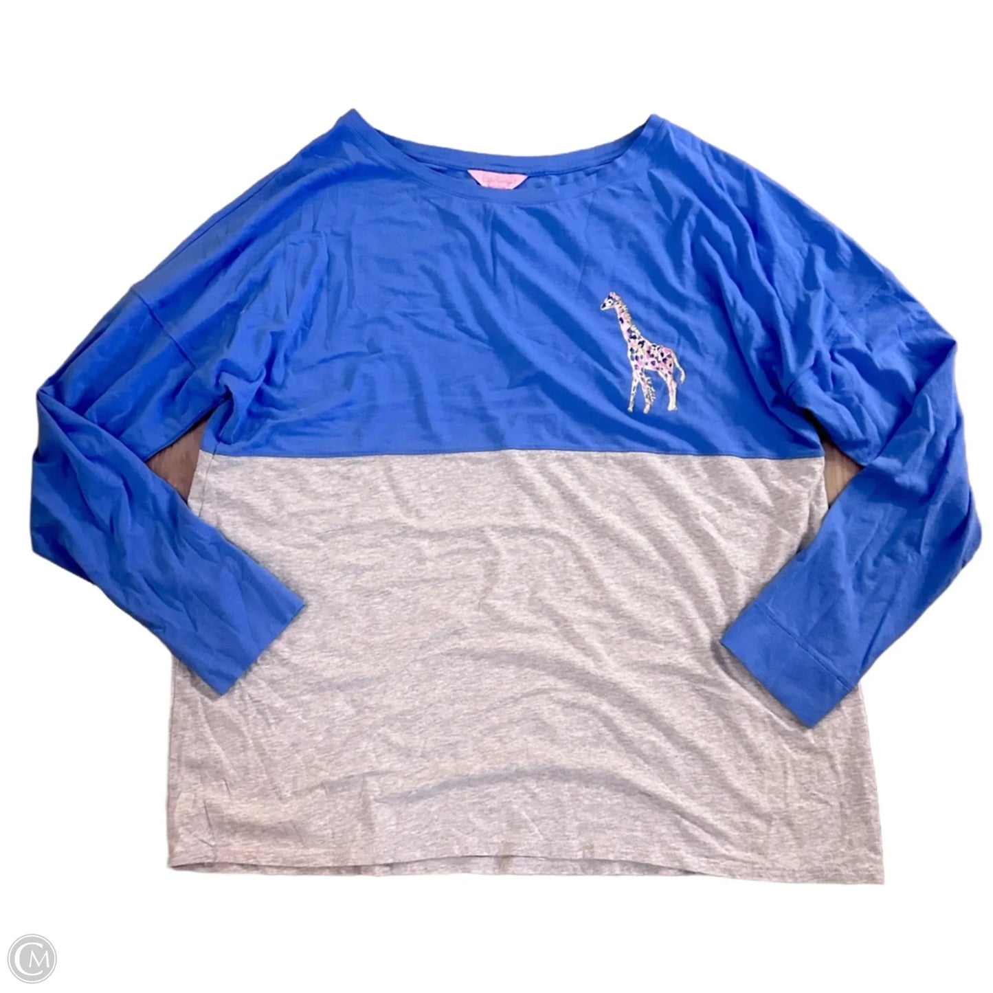 Top Long Sleeve Designer By Lilly Pulitzer In Blue & Pink, Size: Xl