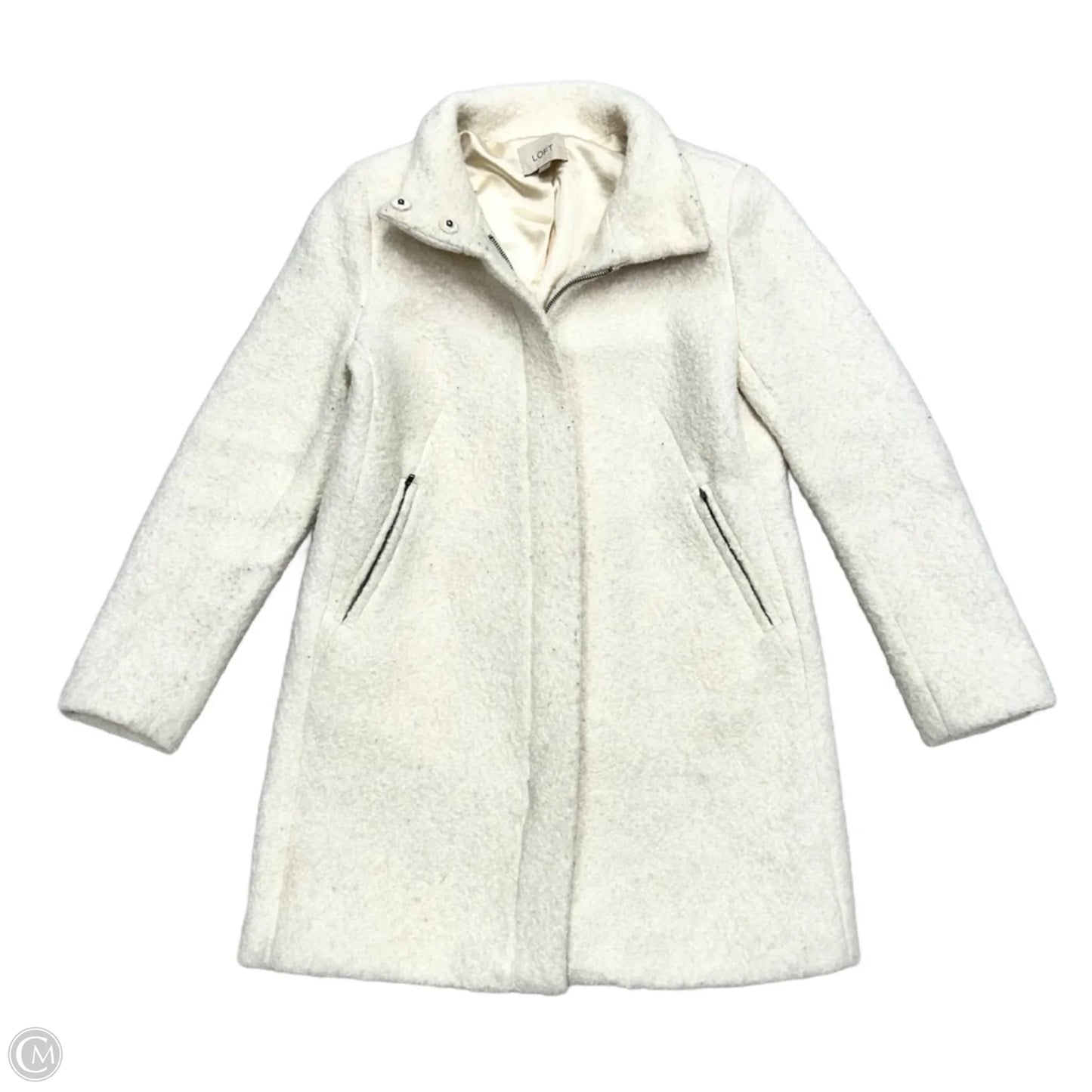 Coat Peacoat By Loft In Cream, Size: M