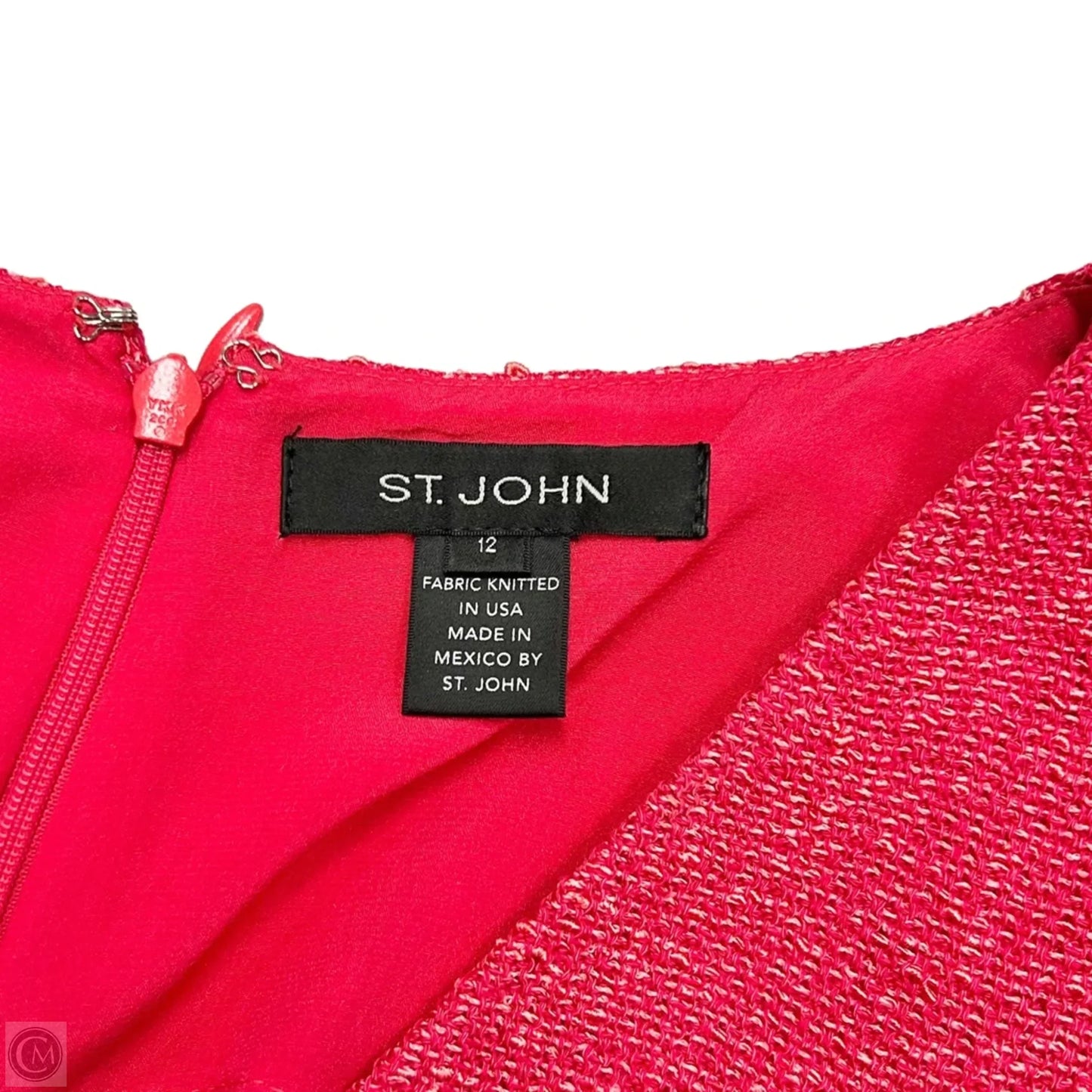 Dress Luxury Designer By St John Collection In Red, Size: L