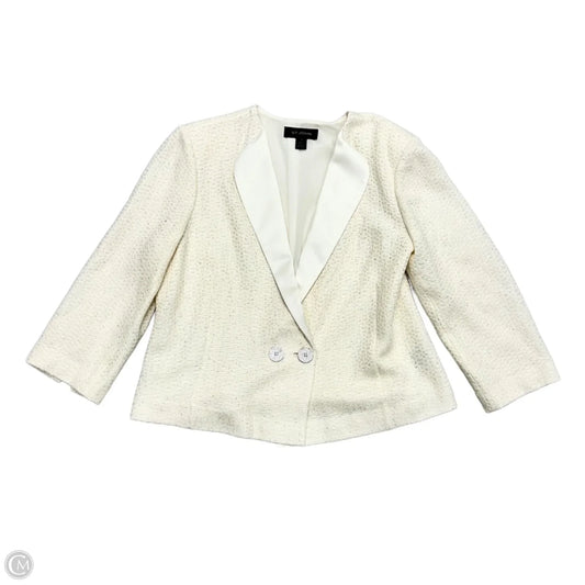 Blazer Luxury Designer By St John Collection In Ivory, Size: L