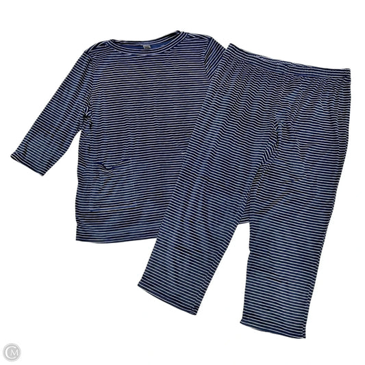 Pants Set 2pc By Liz Claiborne In Blue & White, Size: Xxl