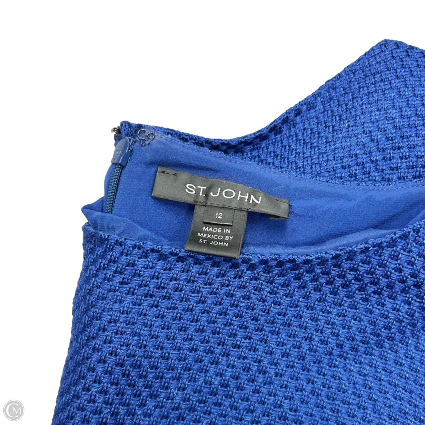 Dress Luxury Designer By St John Collection In Blue, Size: L