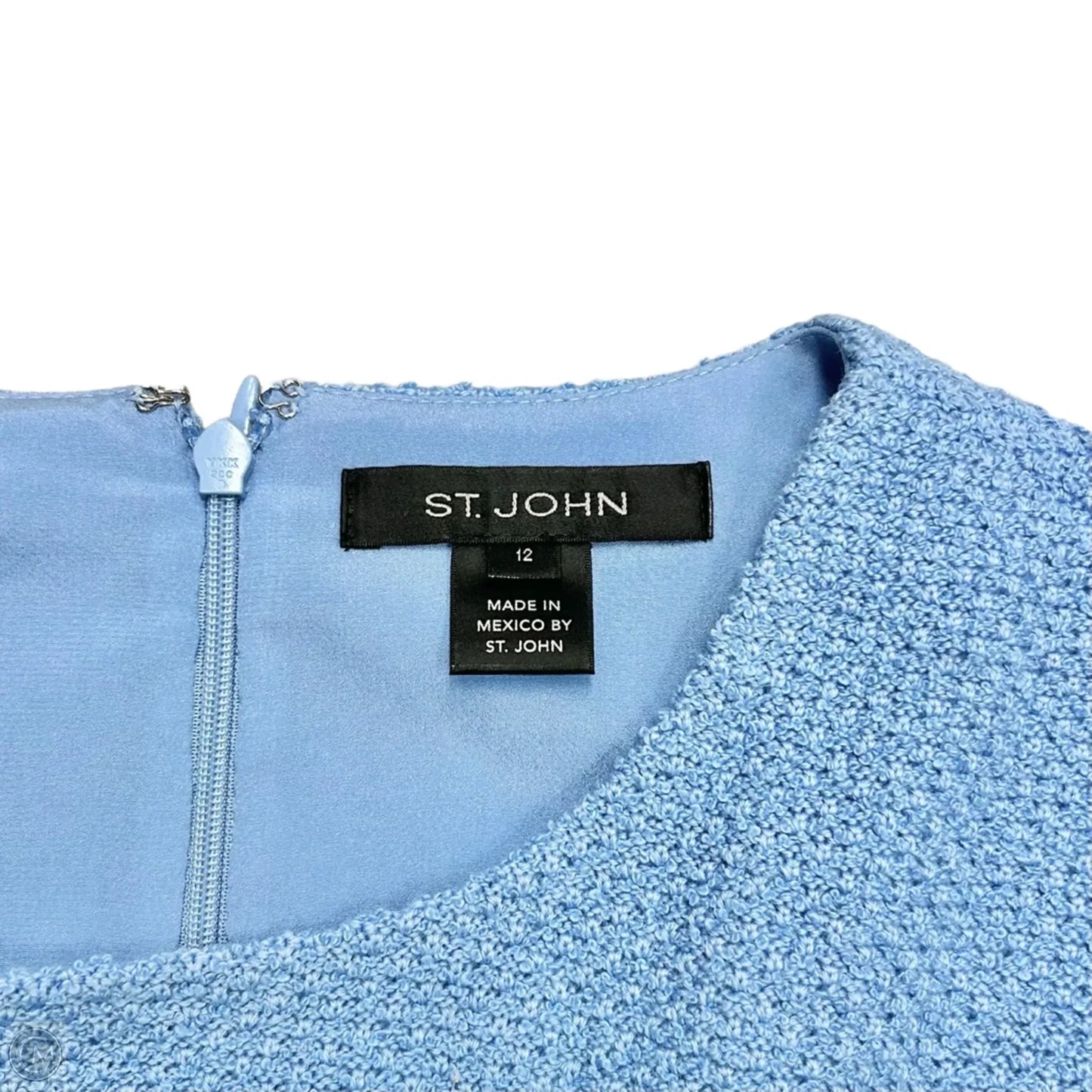 Dress Luxury Designer By St John Collection In Blue, Size: L