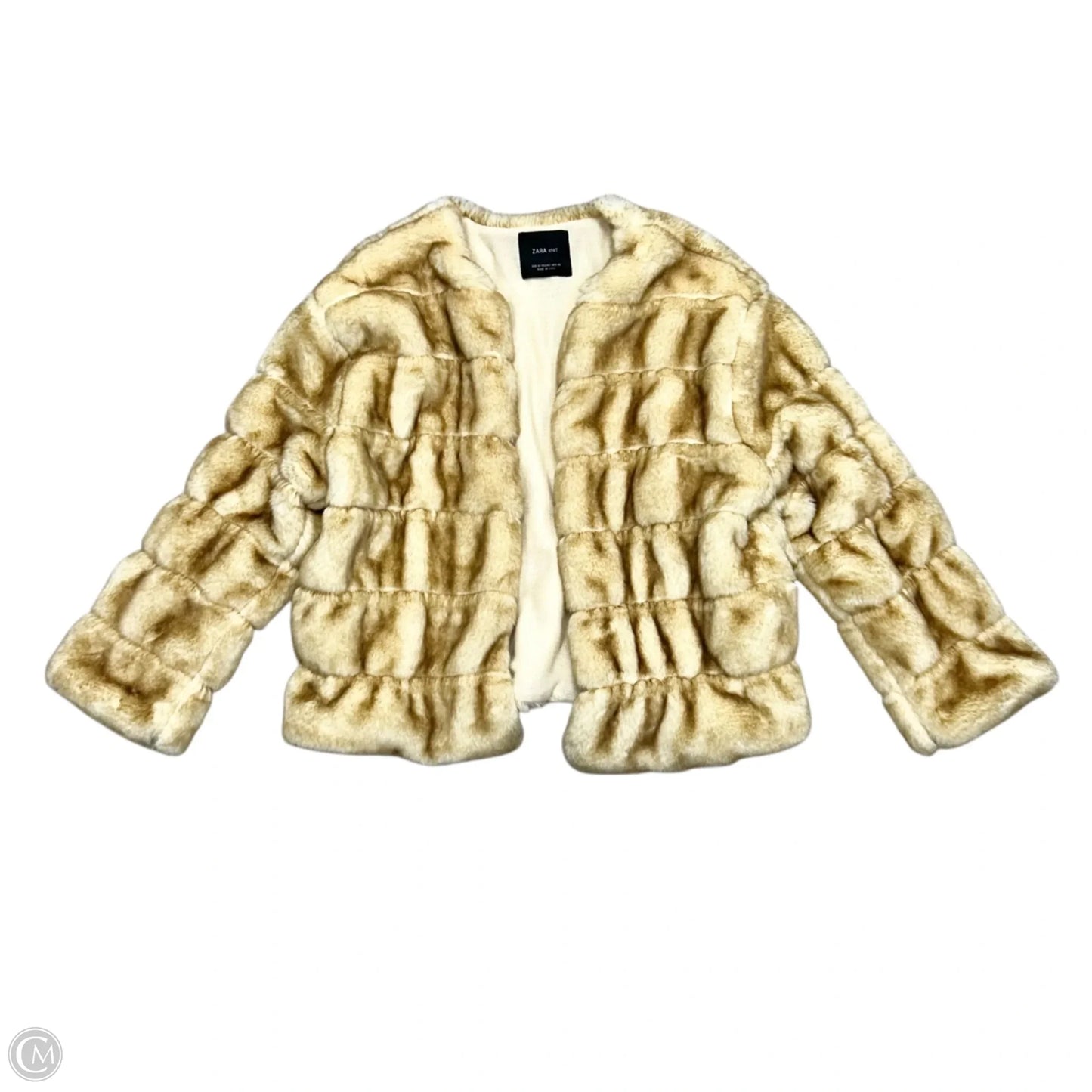 Jacket Faux Fur & Sherpa By Zara In Brown & Tan, Size: M