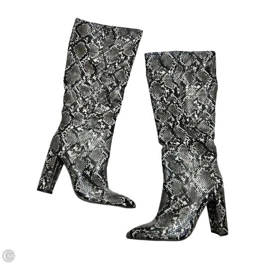 Boots Knee Heels By Steve Madden In Snakeskin Print, Size: 7.5