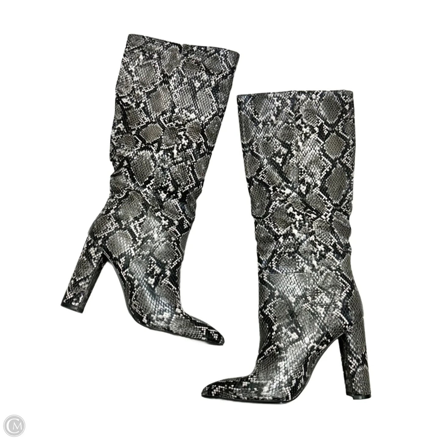 Boots Knee Heels By Steve Madden In Snakeskin Print, Size: 7.5
