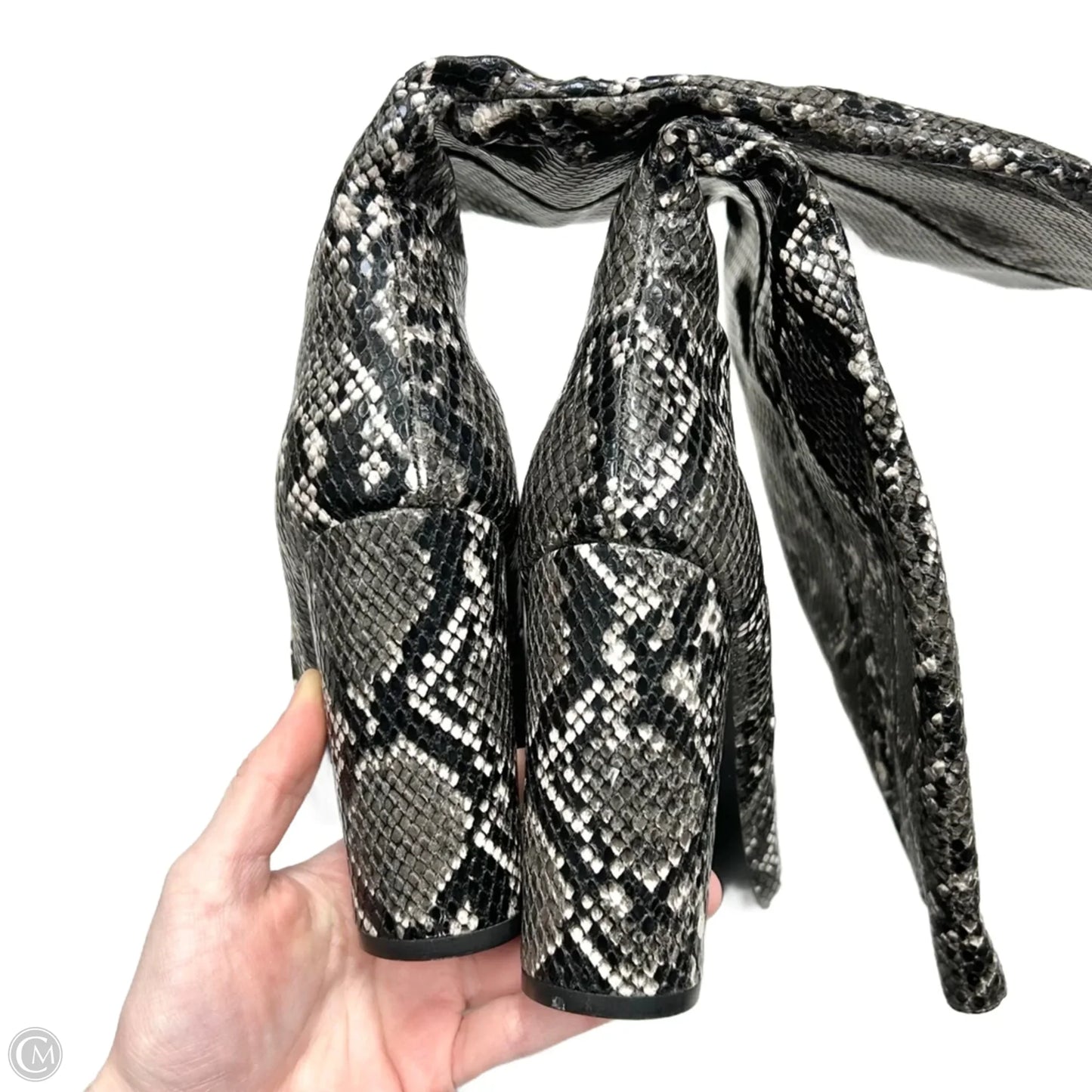Boots Knee Heels By Steve Madden In Snakeskin Print, Size: 7.5