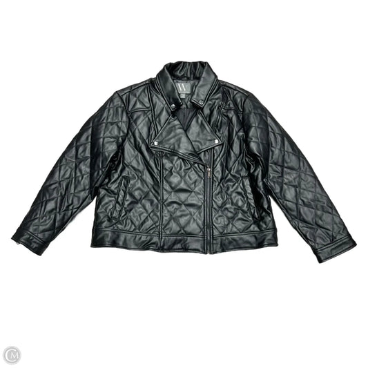Jacket Moto By Worthington In Black, Size: 1x